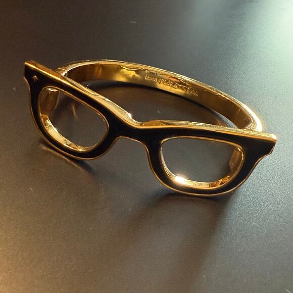 Kate Spade Goreski Eyeglasses Gold & Black Enamel Bracelet - Picture 4 of 9